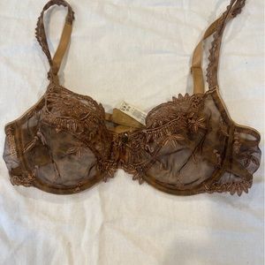Chantelle Floral Animal Print Sheer Lace Bra 34B